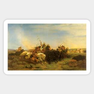 Indian Buffalo Hunt by Charles Wimar Sticker